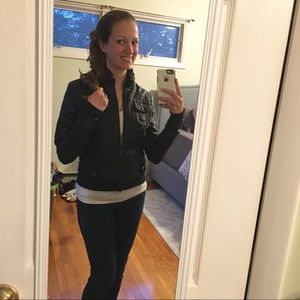 Black Faux Leather Moto Jacket